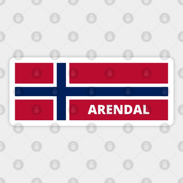 Arendal City in Norwegian Flag Sticker by aybe7elf